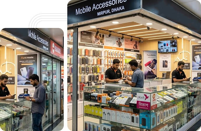 Mobile accessories shop in Mirpur, Dhaka